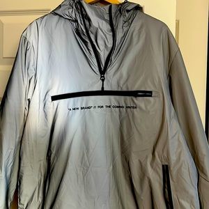 Reflective pull over with hood